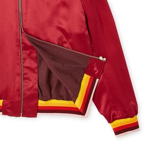 Wholesale Custom Embroidered Men's Varsity Satin <b>Baseball</b> <b>Bomber</b> <b>Jacket</b> with Stand Collar Eco-Friendly & Breathable - Product Image 5