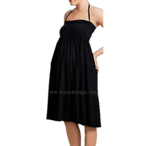 Dernières bretelles dos nu robe de maternité coton biologique bambou viscose spandex floral sans manches vêtements de plage OEM été - Product Image 2