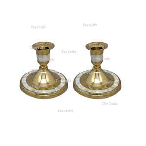 Bougeoir couleur or en laiton avec vadrouille ensemble de deux bougeoirs de taille personnalisée pour la décoration d'hôtel à la maison - Product Image 3