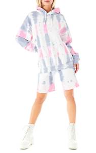 Qualité supérieure Femmes Durable Tie Dye Imprimé À Capuche Poignets Côtelés et Ourlet Cordon Fermeture Femmes Pull À Capuche - Product Image 4