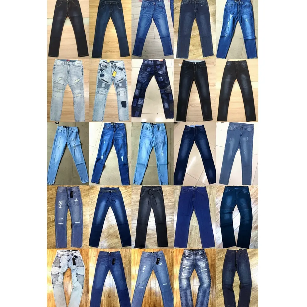 Jean en denim pour hommes, style mixte, bas, bon marché, vente en gros, collection 2019