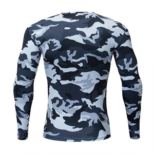 Mens <b>Long</b> <b>Sleeve</b> Rash Guard Camouflage Print Quick Dry <b>Compression</b> <b>Shirt</b> For Surfing Swimming Fitness Sports Wear - Product Image 6