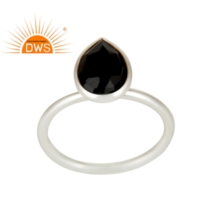 Black Onyx Gemstone Bezel <b>Set</b> Stackable <b>Ring</b> Jewelry Manufacturer Handmade Solid 925 <b>Sterling</b> <b>Silver</b> Jewelry Wholesaler - Product Image 1