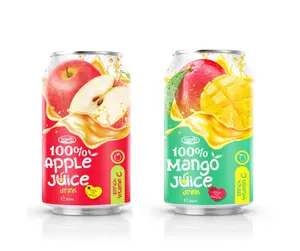 NAWON 330ml 100% Pure Apple Juice Healthy Fruit Puree in Tinned Can Free Sample with Wholesale Price Available for OEM