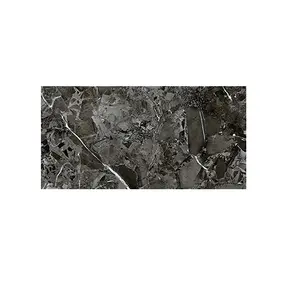 Жесткий черный камень мрамор полированная керамическая напольная плитка 60x120 см