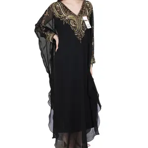 最新优雅时尚派对装卡夫坦长袍派对装风格印度手工刺绣加大码连衣裙