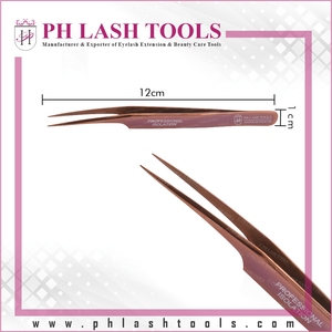 Xyj — pince à épiler pour Extension de cils, en or Rose, droit, pour Volume et Isolation, pince à cils, étiquette privée - Product Image 5