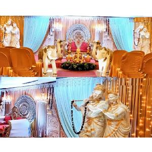 Traditional Radha Krishna Devotional Wedding Stage Royal Traditional Wedding Occasion Stage Setup Latest Wedding Stage Setup - Product Image 1