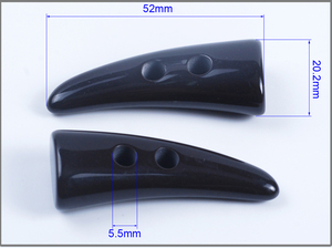 Stylish Pattern Buffalo Horn Toggle Coat Button High Quality Fashionable 2-Holes Mushroom Design Polished Washable <b>Beads</b> - Product Image 4