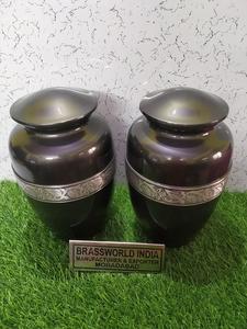 aluminum funeral urn <b>for</b> <b>ashes</b> with black velvet <b>box</b> Funeral Supplies - Product Image 5