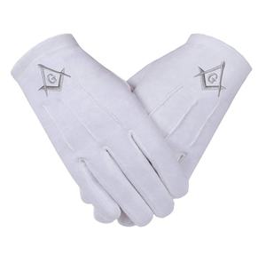 Guantes masónicos blancos masónicos con logotipo bordado en línea Pakistán, 2019,2025 - Product Image 1