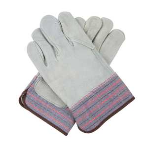 Guantes de trabajo de cuero de vaca hechos a medida, doble palma de seguridad Industrial - Product Image 3