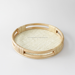 New Design Rattan Tray Set 2 Woven With <b>Bamboo</b> Decor Home Wholesale - Product Image 4