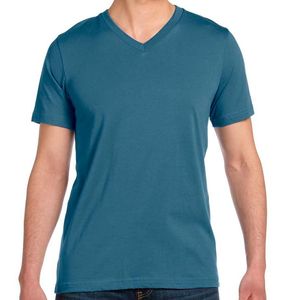 T-shirt noir à col en V et manches courtes pour homme, respirant, nouveau design, haute qualité, basique, vente en gros - Product Image 3