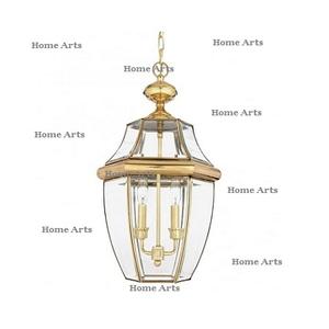 Linterna colgante de Ramadán de latón y vidrio, diseño fantástico, linterna colgante de interior pulida en oro de la India - Product Image 2