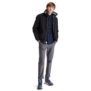 Chaqueta bomber impermeable acolchada para hombre con Forro cálido y cuello redondo acanalado - Product Image 6