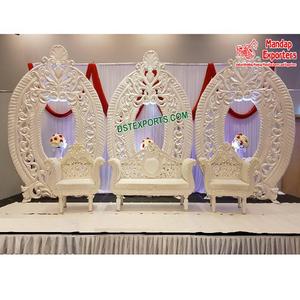 Cadres de décor de conte de fées pour mariage, panneau d'arrière-plan ovales de couleur blanche, pour scène en diamant - Product Image 1