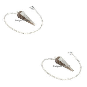 Pendules à facettes en pierre de guérison, vente en gros, Quartz Smokey 6 - Product Image 1