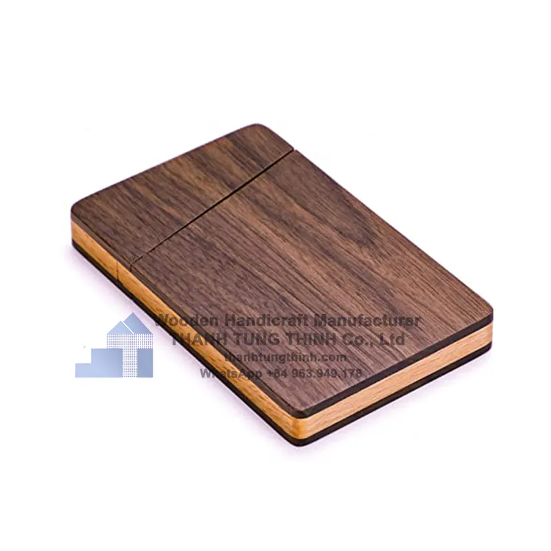 Porte-cartes de visite en bambou, boîte en bois WhatsApp + 84 937545579