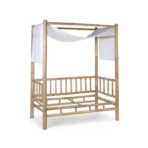 Оптовая продажа, высокое качество, Бамбуковая двуспальная кровать, натуральные бамбуковые деревянные кровати, Бали для курортов, Индивидуальный размер