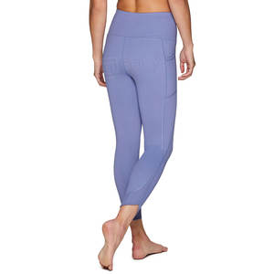 100% coton coton fibre de bambou femmes Logo personnalisé taille haute Sport Leggings long serré tricoté Spandex entraînement - Product Image 5