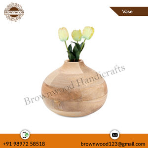 Jarrón de madera hecho a mano duradero y elegante para uso decorativo antiguo producto de exportación de alta calidad - Product Image 2