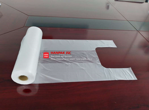 Sacs en T-shirt recyclés de couleur personnalisée en gros pour la vente au détail et les supermarchés |   Prêt pour le marché européen - Product Image 5