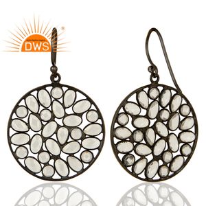 รุ่งโรจน์สีขาวเพทายชุดผู้จัดจำหน่ายต่างหู925เงินสีดำโรเดียมชุบตะขอต่างหูเครื่องประดับผู้ค้าส่ง - Product Image 2