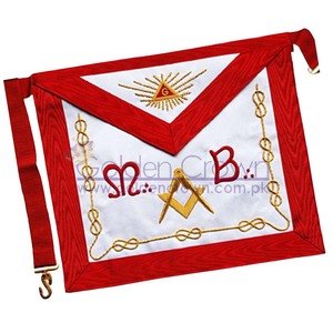 Tablier de maître maçonnique Rite écossais AASR M + B Tablier brodé à la main | Fournisseur de tablier maçonnique Regalia - Product Image 1