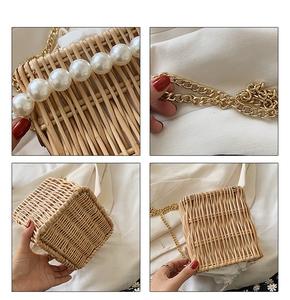 Sac à main en rotin naturel pour femmes, sac rond ajouré, offre spéciale, 100% - Product Image 5