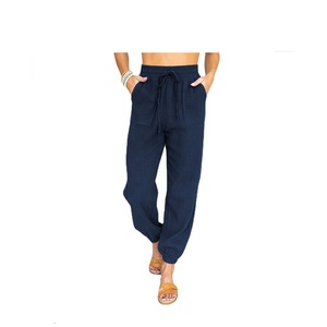 Women's Mid Waist Straight Leg Fleece Pants Custom Designed with Popular Rib Logo Print Breathable Wholesale <b>Summer</b> <b>Trousers</b> - Product Image 3
