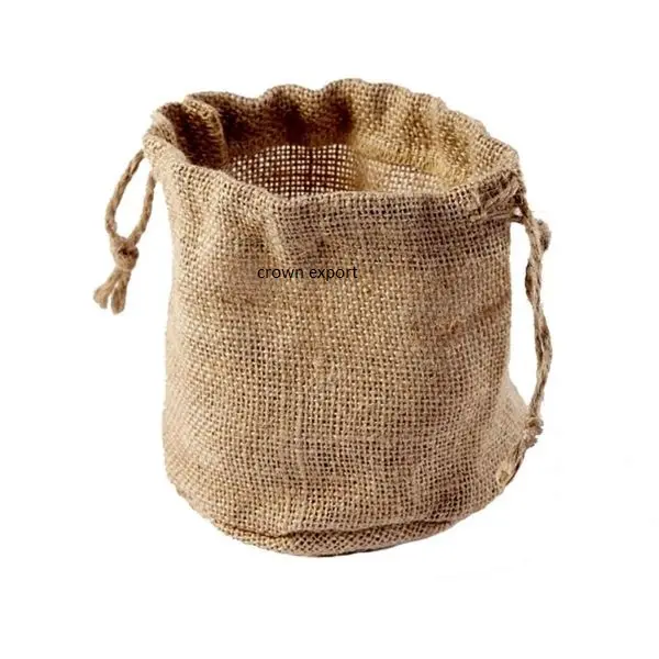 Burlap sacos de juta, saco vazio com cabo de tecido natural, atacado, plantador de juta, sacos para crescimento de jardim usado para presentes e joias