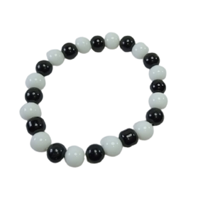 Pulsera de piedra de jade blanca y negra para hombre y mujer, brazalete de cristal, Gema natural, joyería de moda, regalo para hombre y mujer, meditación energética - Product Image 4