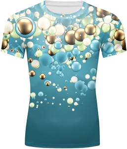 เสื้อยืดกีฬาสำหรับผู้ชายพิมพ์ลายปักโลโก้แขนสั้นแบบถัก - Product Image 3