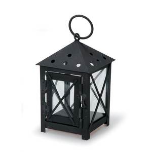 Linterna pequeña de hierro y vidrio de alta calidad para decoración navideña del hogar, linternas navideñas de Metal al por mayor - Product Image 1