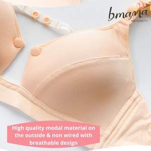 Conjunto de sujetador de maternidad supersuave de algodón puro superventas, diseño en V profundo, correa ajustable inalámbrica, Copa supersuave sólida - Product Image 6