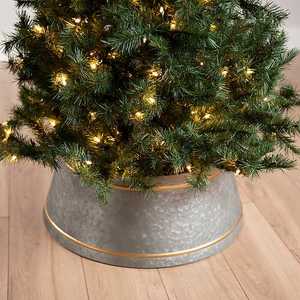 Gold and Galvanized Metal <b>Christmas</b> <b>Tree</b> Collar - Product Image 1