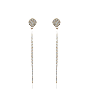 Boucles d'oreilles délicates en forme de diamant, couleur or jaune, perle naturelle, simple et solide, vente en gros, 14k, - Product Image 1