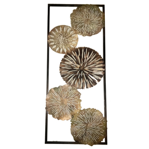 Arte de pared con marco de METAL, círculos verticales - Product Image 5