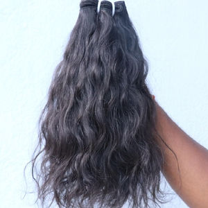 Extensiones de cabello indio ondulado, 100% humano, cabello virgen indio sin procesar, cutícula, mechones de cabello natural, precio al por mayor - Product Image 1