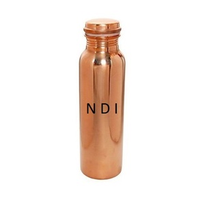 Handmade Modern Style Pure Copper Metal Health Care Water Bottle With Hammered Design Copper Water <b>Drinking</b> Bottles Set of 2 - Product Image 3
