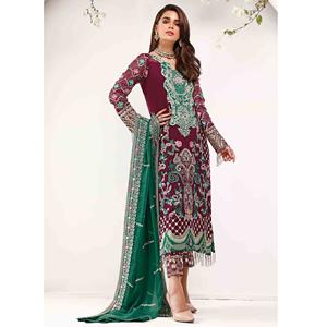 Traje Salwar Kameez de Algodón para Mujer, Colección Eid para Bodas y Fiestas, Diseño Pakistaní Indio, Modelo 1104, Diseño Moderno - Product Image 4