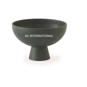 Bol de serveur enduit de poudre noire de fruits de forme ronde - Product Image 1