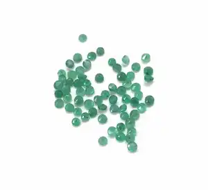 2毫米祖母绿宝石刻面圆形松散宝石珠宝制作石材Vivaaz宝石自然色绿色IGI AAA + 等级