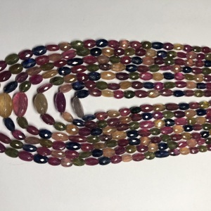 ลูกปัดทรงรีเหลี่ยมเพชรพลอยหลากสีธรรมชาติขนาด 7x5 มม. 10x7 มม. ทำจากแก้วผสม ได้รับการรับรองจาก IGI สำหรับทำเครื่องประดับ สร้อยคอ สร้อยข้อมือ - Product Image 1