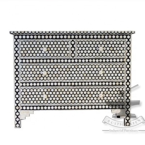 Coffre de rangement robuste en os incrusté traditionnel avec tiroirs, mobilier de chambre à coucher pour cuisine, hôtel, salle de bain, bureau à domicile, salon - Product Image 5