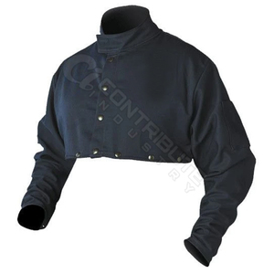 Manches de protection en cuir marron pour soudeur, résistantes à la chaleur et au feu - Product Image 2