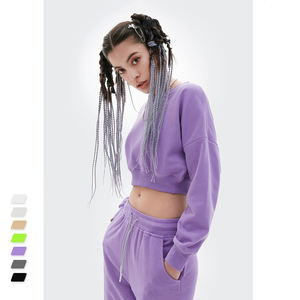 Sudadera con capucha para mujer, con logo personalizado, ropa de calle de talla grande para invierno, Top corto con cremallera de diseñador - Product Image 5