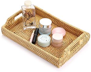 Bandeja para servir comida de ratán en diseño elegante con acabado natural perfecto para vajilla de mesa y uso en bodas - Product Image 6
