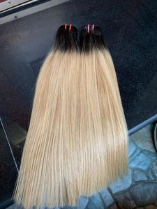 Máquina de alta calidad Doble trama 100% Peluca de cabello humano color rubio para mujeres negras - Product Image 6